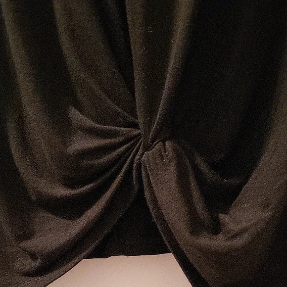 Joan Vass Black Tie Front Relaxed Blouse - Picture 2 of 6